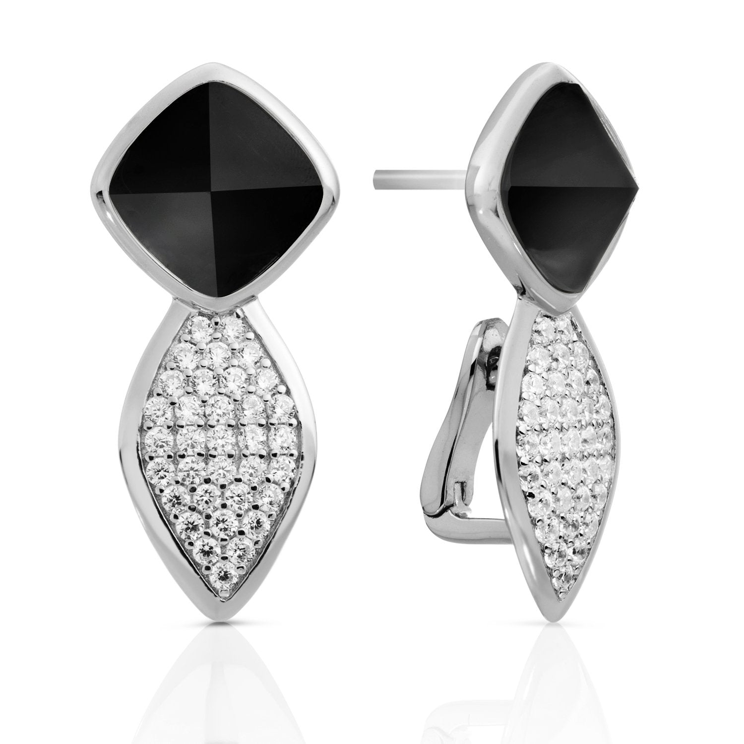 Edge Crystal Onyx Oorstekers