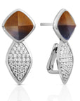 Edge Crystal Tiger Eye oorstekers