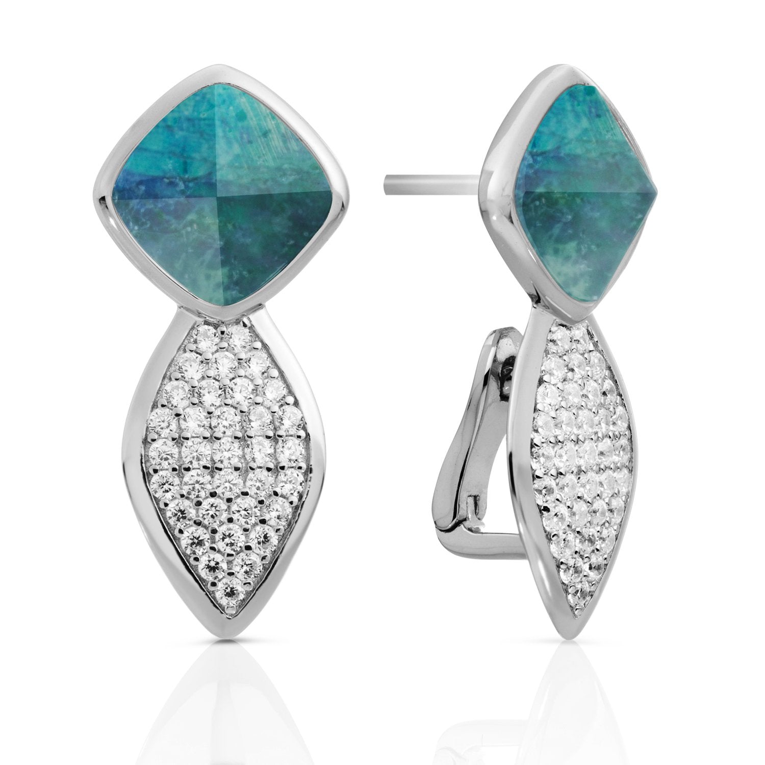 Edge Crystal Labradorite oorstekers