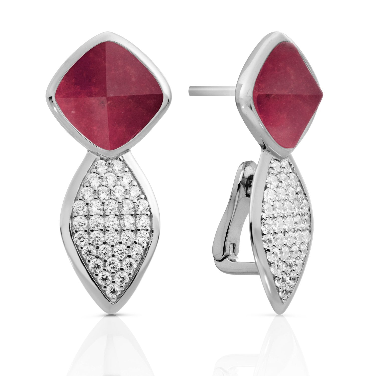 Edge Crystal Red Jade oorstekers