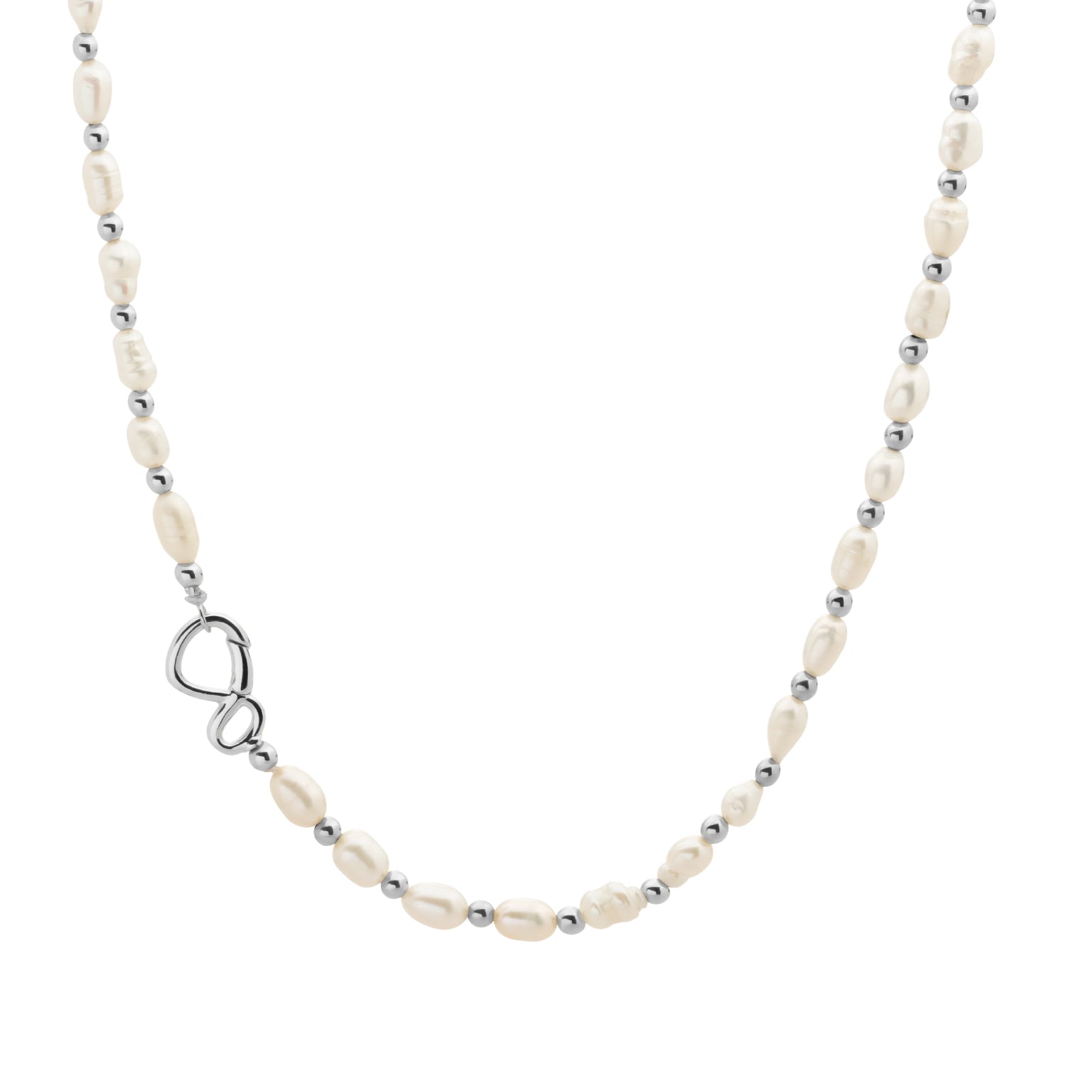 Link Ketting Pearl Mix Zilver