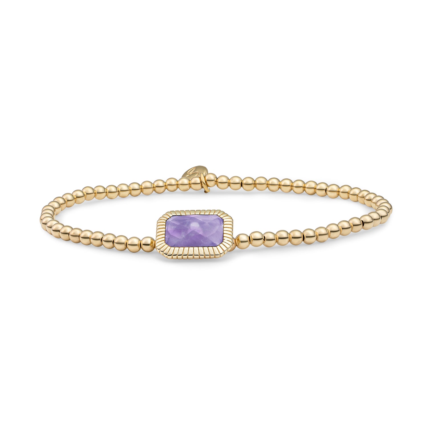 Goudkleurige Amethyst Baguette kralen armband van Sparkling - Echte edelstenen die niet verkleuren!
