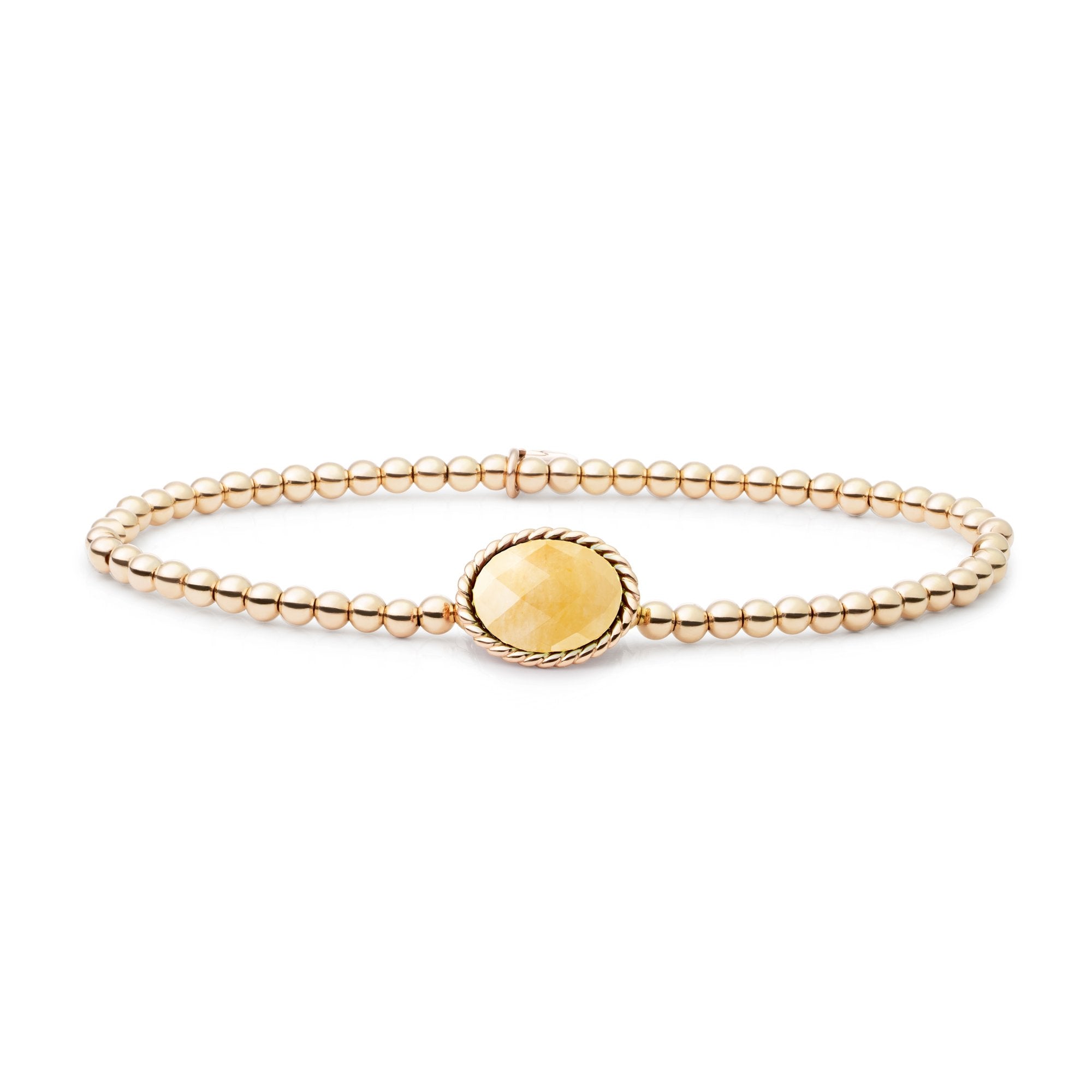 Yellow Jade Twist armband