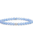 Gepolijste edelsteen kralen geregen armband blue lace agaat edelsteen