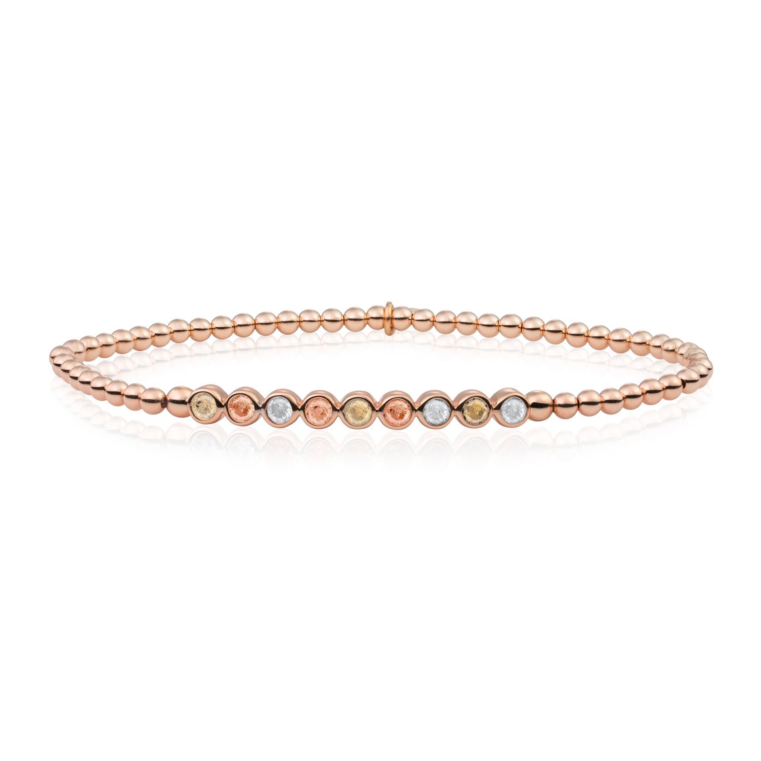 Yellow Flame, CZ Tube armband | Rosé Goudkleurig