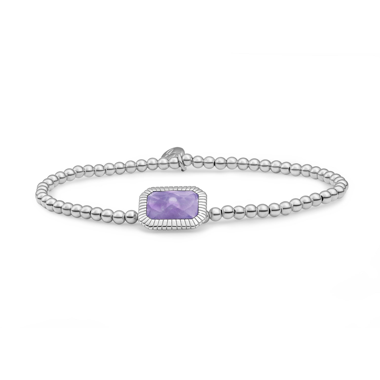 Zilveren Amethyst Baguette kralen armband van Sparkling - Mix & match met jouw favoriete edelstenen voor een unieke look!