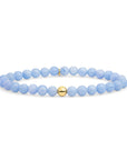 Sparkling sieraad armband met echte edelstenen blue lace agaat en goud