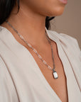 echt zilveren collier voor dames met parel edelsteen