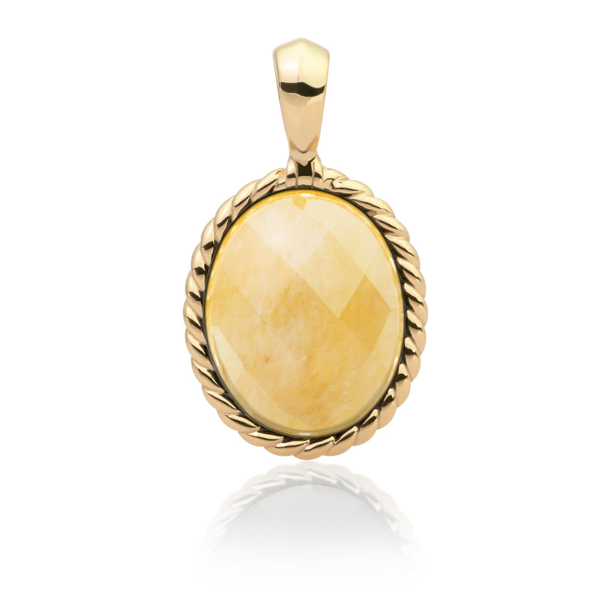 Twist pendant - Yellow Jade