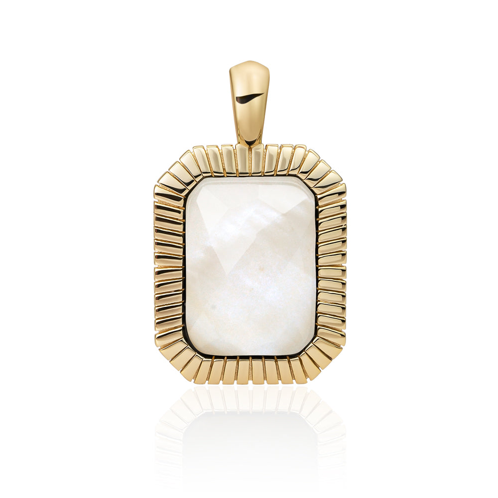 Parelmoer baguette hanger goud Sparkling Jewels