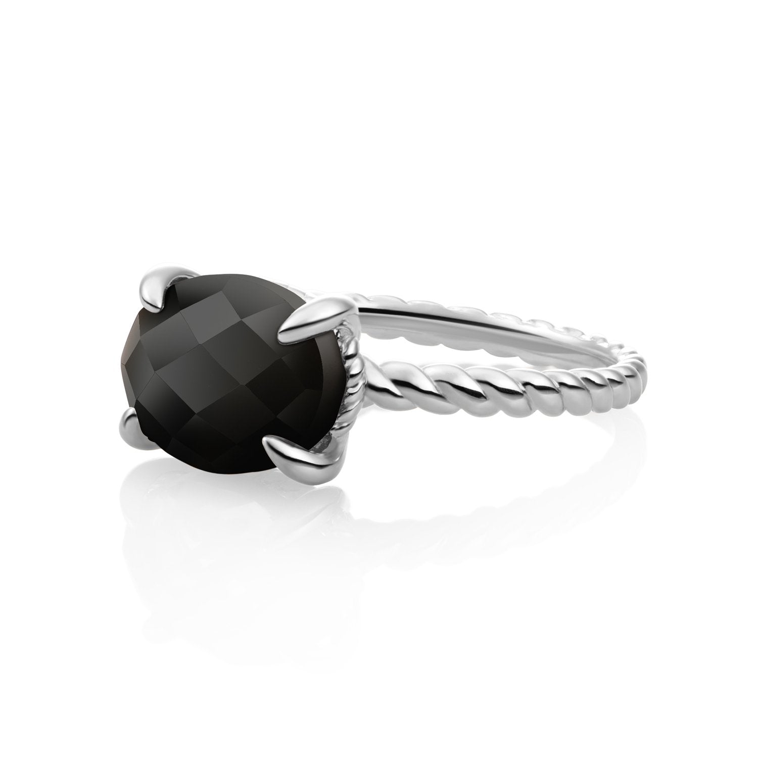 Twist Ring Onyx - Zilver