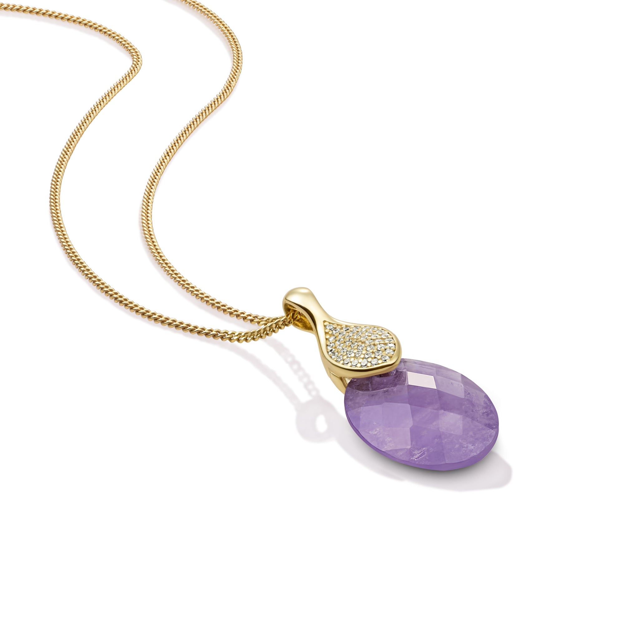 dames ketting cadeau met edelsteen in goudkleur 