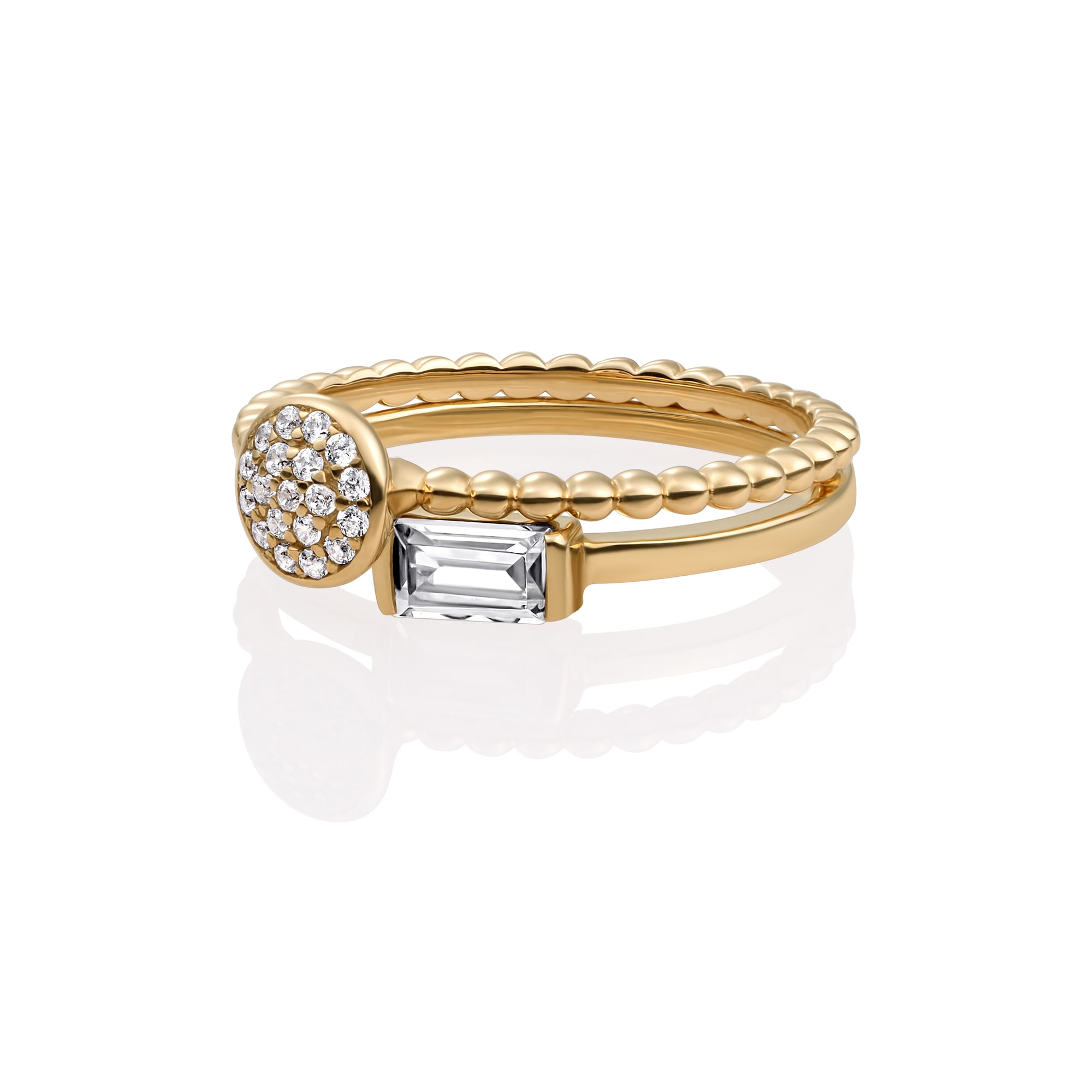 Disc Galaxy Baguette Ringen set l 9 karaat