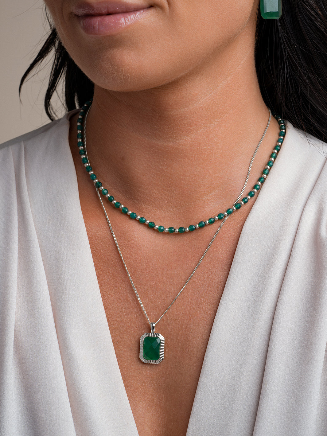 edelsteen hanger zilver dames #kleur_zilver