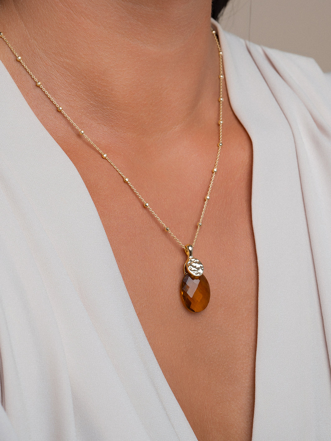 925 sterling zilveren ketting met edel steen
