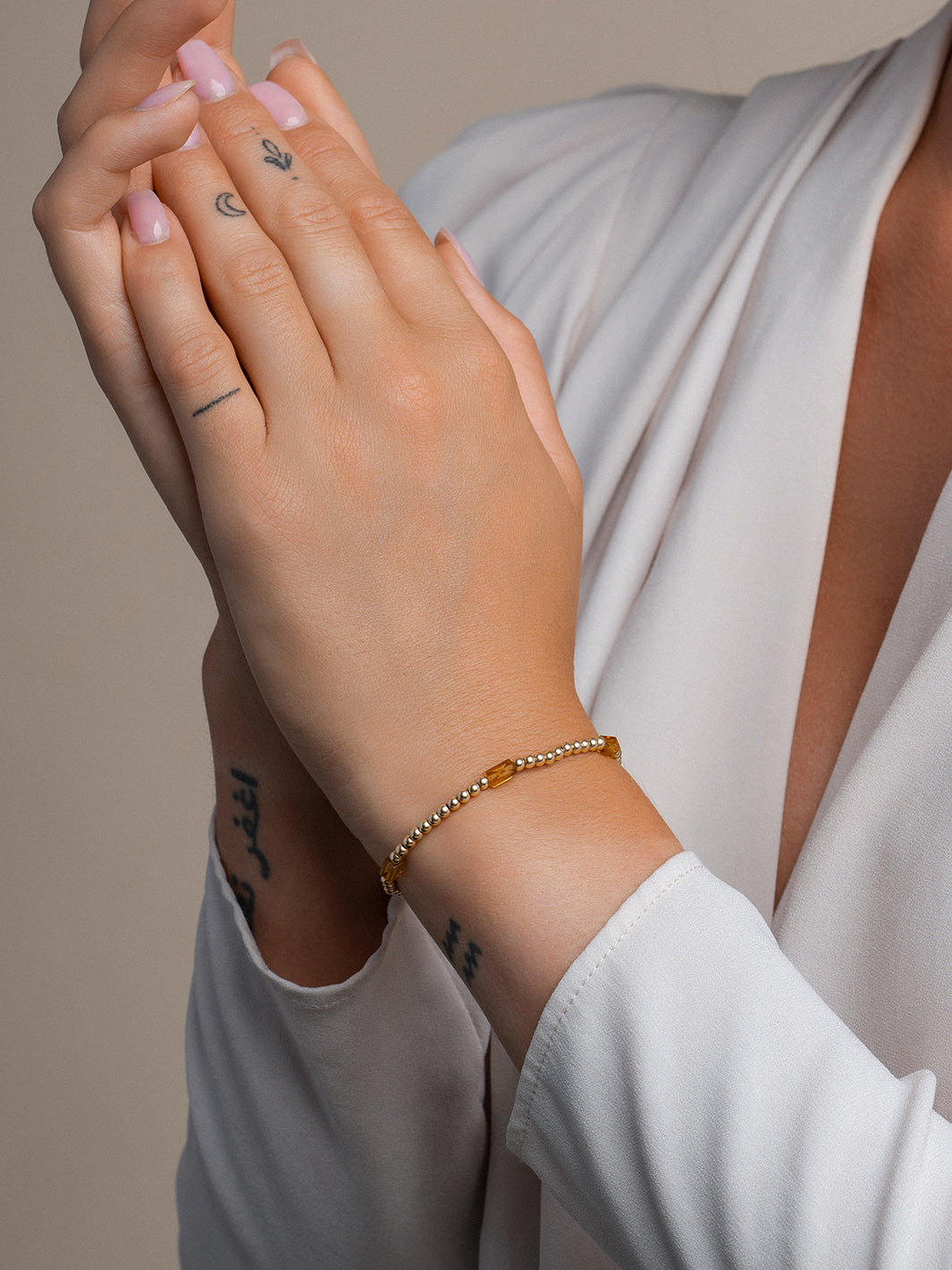 Armband met Citrine Quartz Edelsteen  #kleur_goud
