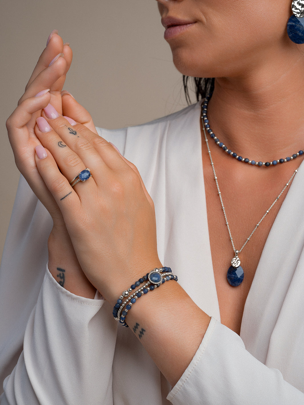 edelsteen armband van Sparkling jewels voor dames #kleur_zilver