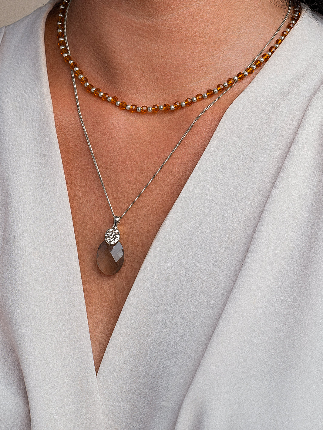 Link Ketting Citrine Quartz Mix Link Edelsteen