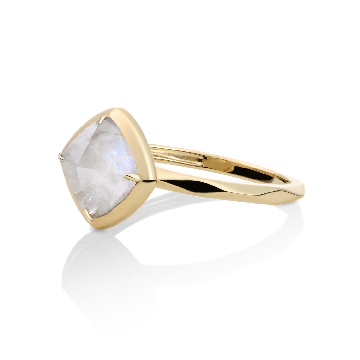 Maansteen Edge Ring 9 karaat goudkleurig