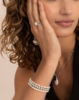 Parel Saturn Interstellar Armbanden Stack | Zilver