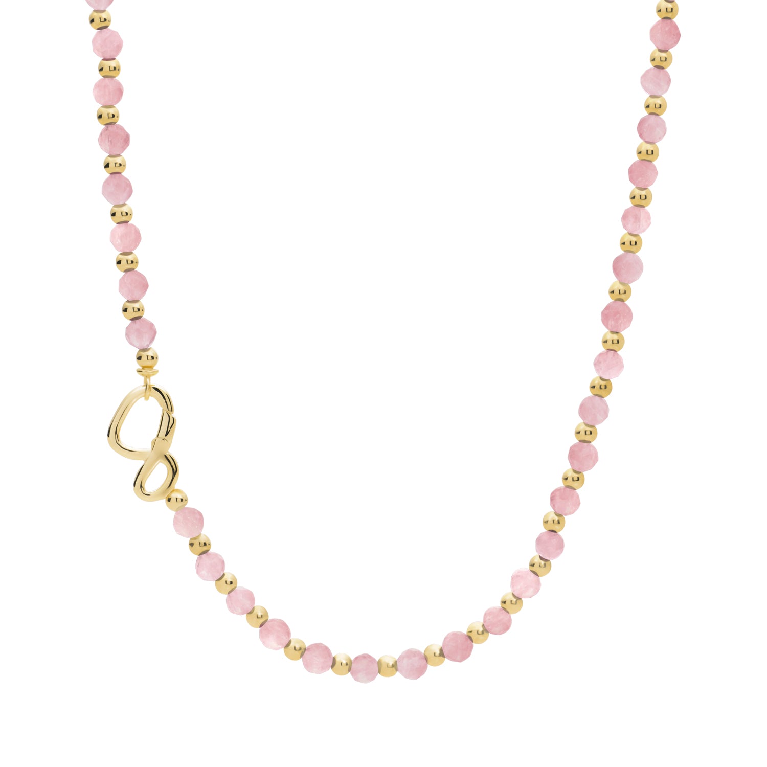Kralen ketting voor dames met rose quartz edelstenen van Sparkling