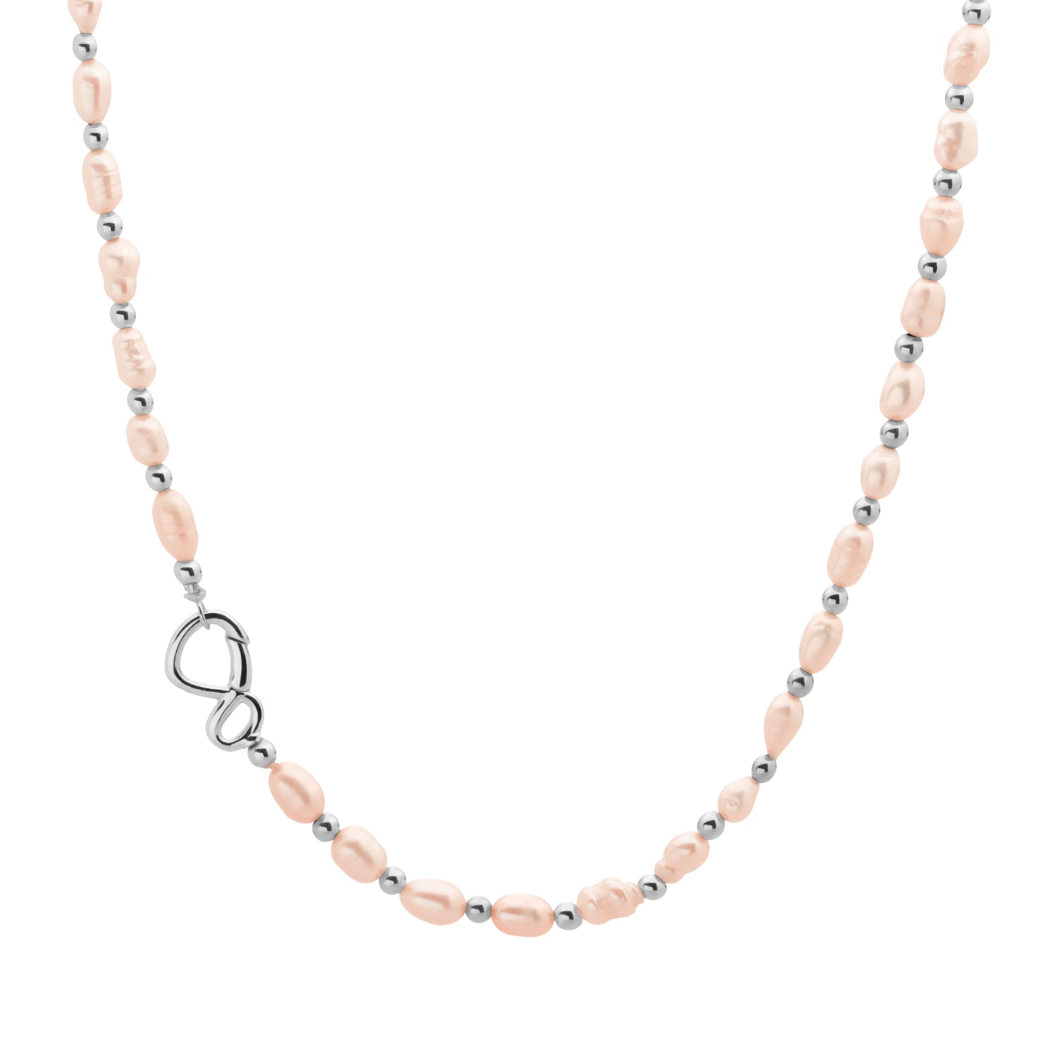 Echte parel ketting met 925 sterling zilveren accenten voor vrouwen