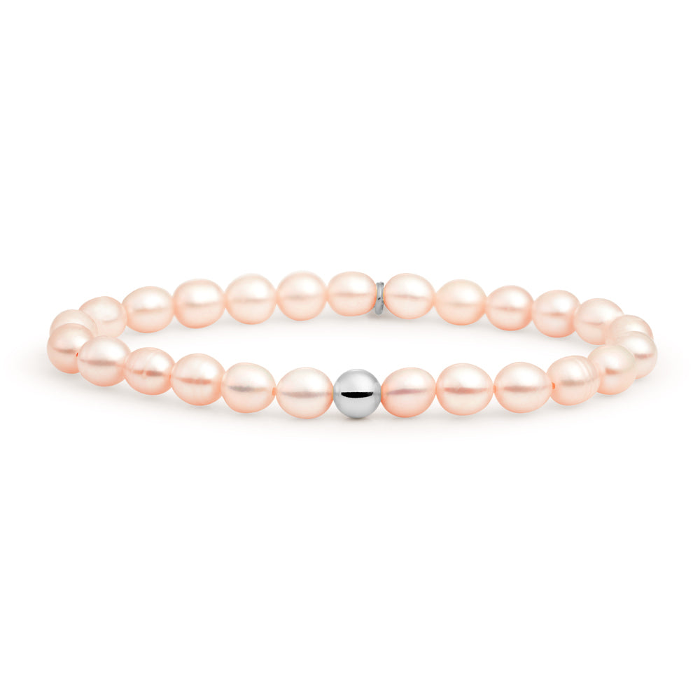 Armband die niet verkleurt met parel edelsteen kralen van Sparkling Jewels #kleur_zilver