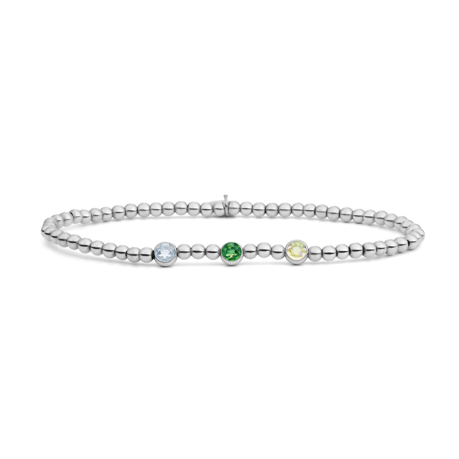 295 zilveren armband van Sparkling, versierd met zirkonia steentjes en kraaltjes #kleur_zilver