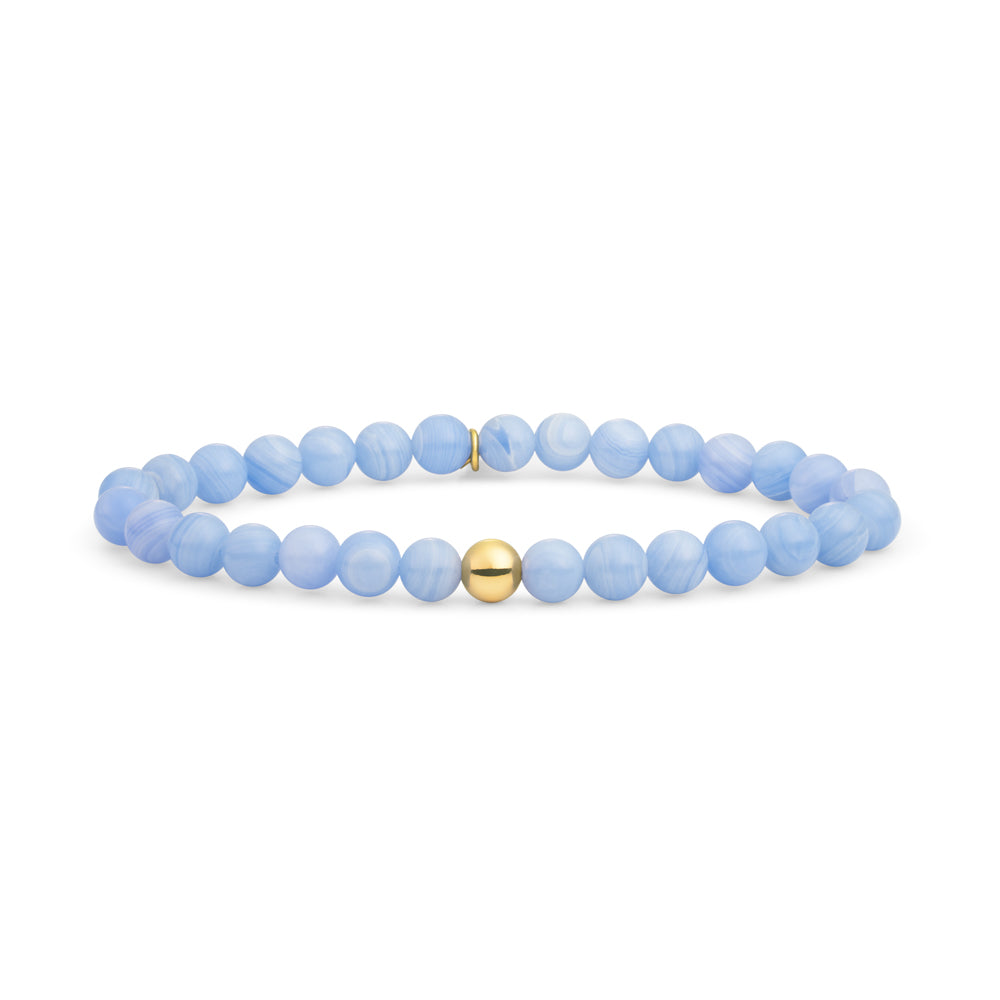 Sparkling sieraad armband met echte edelstenen blue lace agaat en goud #kleur_goud
