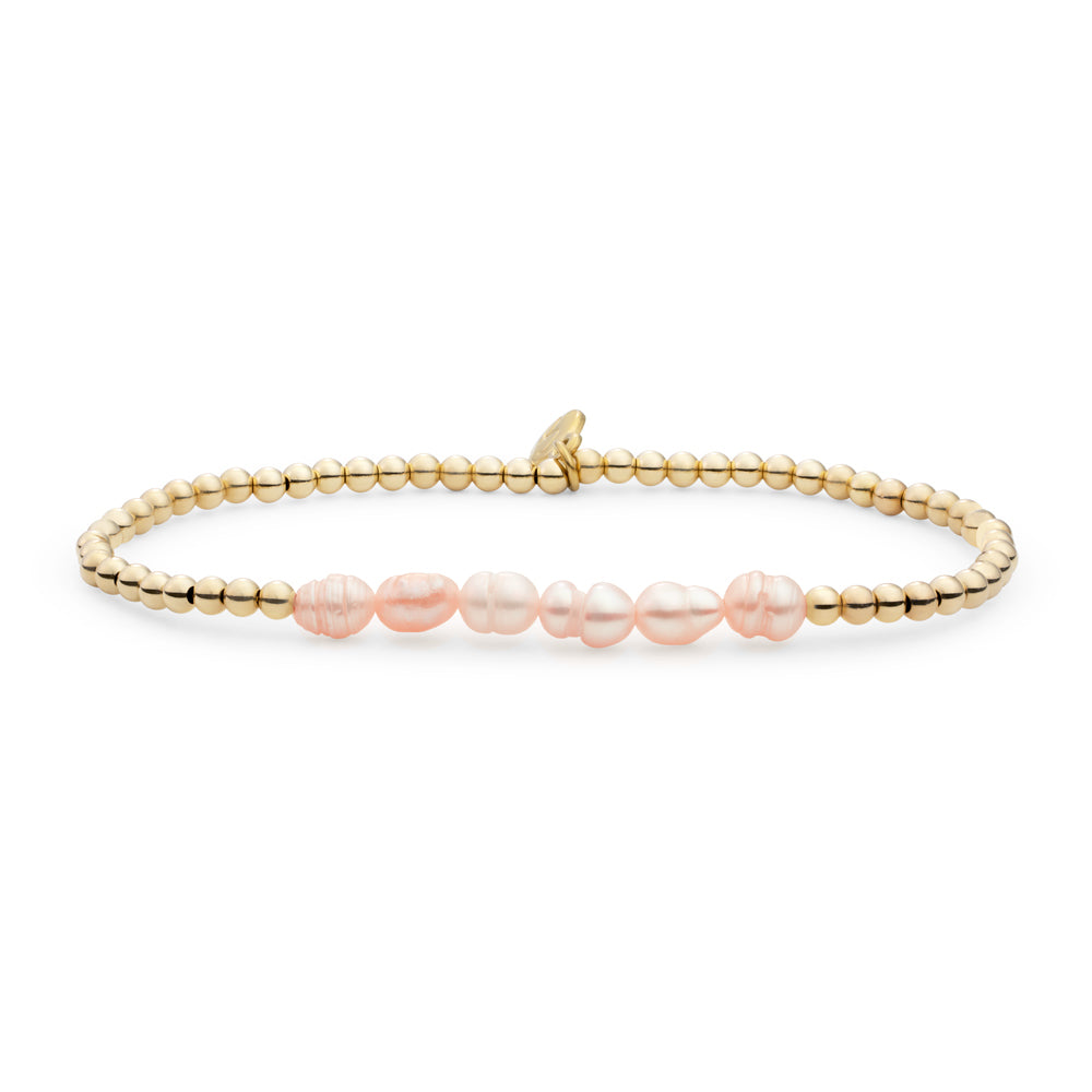Gouden kralen armband van Sparkling met echt parels #kleur_goud