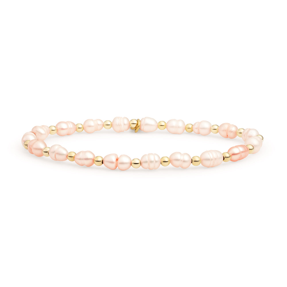 Edelsteen armbanden voor dames met parel en gouden accenten van Sparkling #kleur_goud