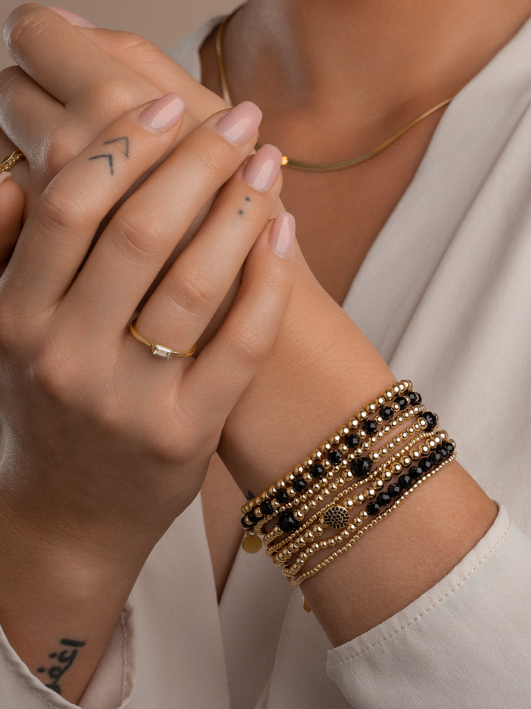 Armband goud voor dames met onyx steen van Sparkling #kleur_goud