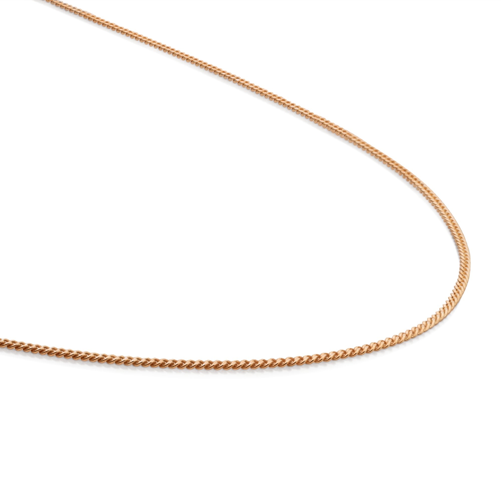 Rosegouden ketting met de curb schakel van Sparkling Jewels in de lengtematen 45cm 50cm 60cm 70cm 80cm 90cm